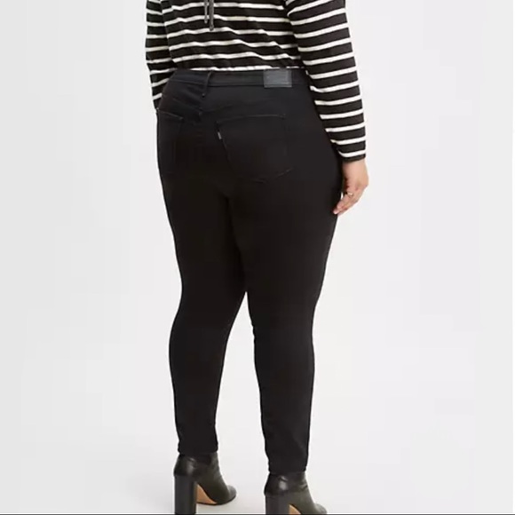 NEW Levi’s Black 721 High Rise Super Skinny Jeans Plus Size 24W Slim Taper - Picture 13 of 14